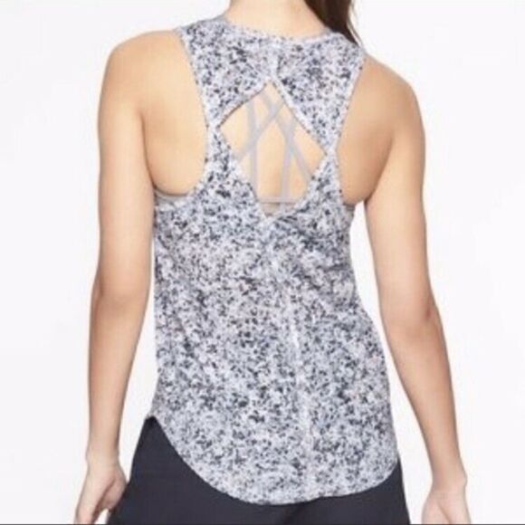 Athleta Breezy Cutout Print Tank Top Size XS - Picture 2 of 7
